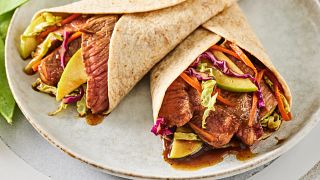 Mu Shu Steak & Apple Wraps